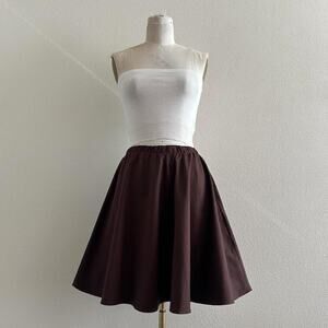 handmade brown midi skirt